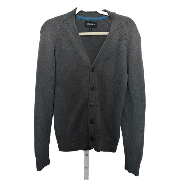 Bonobos Cardigan Gray V Neck Women’s Small Sweater Heavyweight EUC Classic - Picture 1 of 8